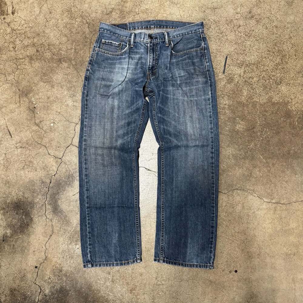 Levi's 559 Relaxed Straight Jeans Size W33 L30 Blue Distressed Denim
